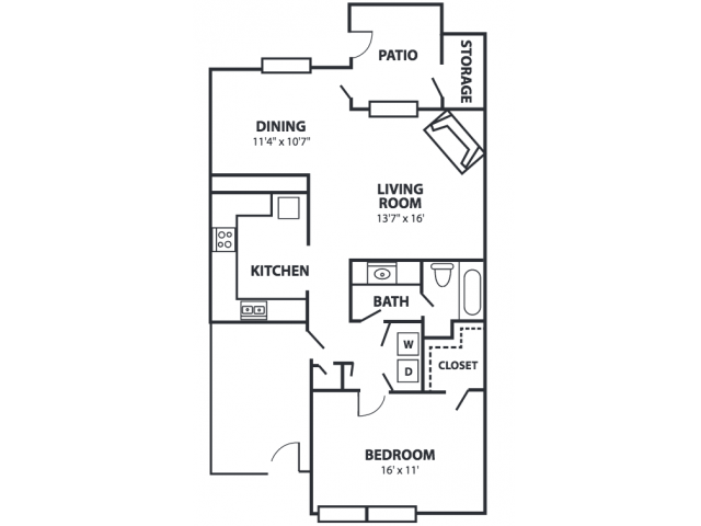 A2 1 bedroom and 1 bathroom A2 1 bedroom and 1 bathroom